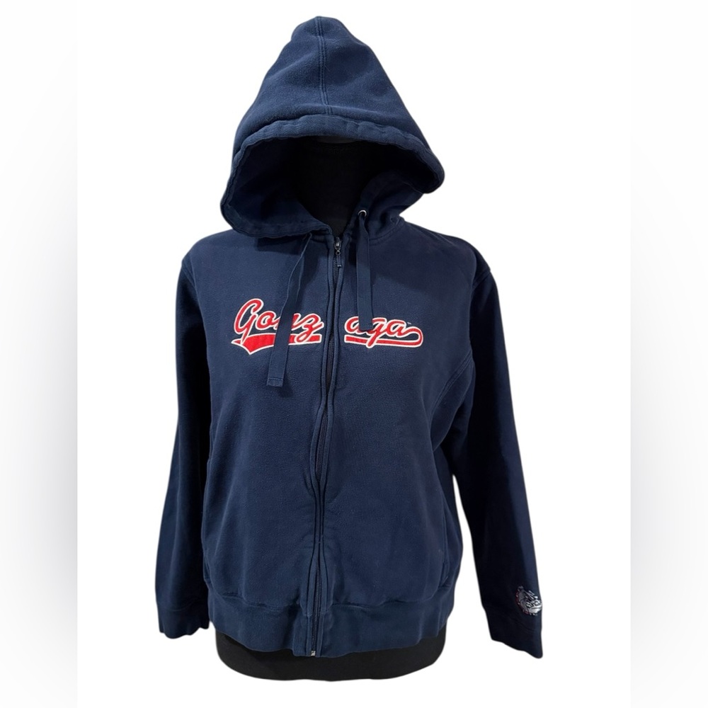 Women’s Navy Blue Gonzaga University Bulldogs Embroidered Zip-Up Hoodie size M